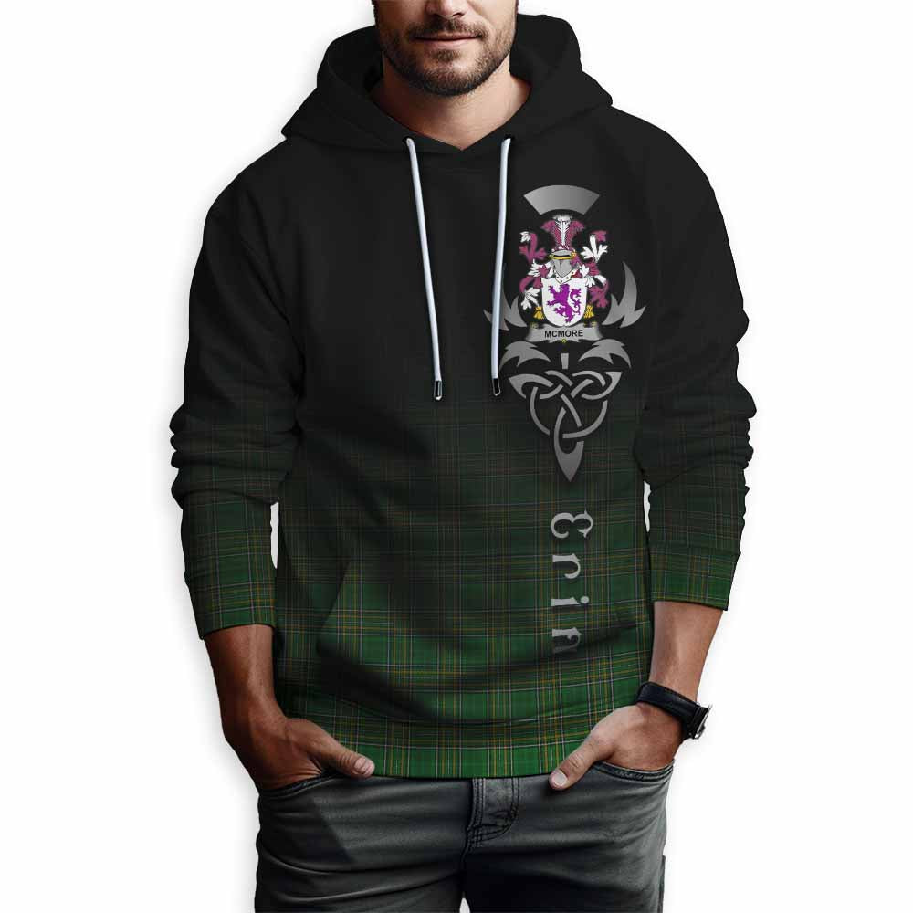 Tartan Vibes Clothing McMore Irish Clan Hoodie with Coat of Arms Erin Go Bragh Celtic Inspired