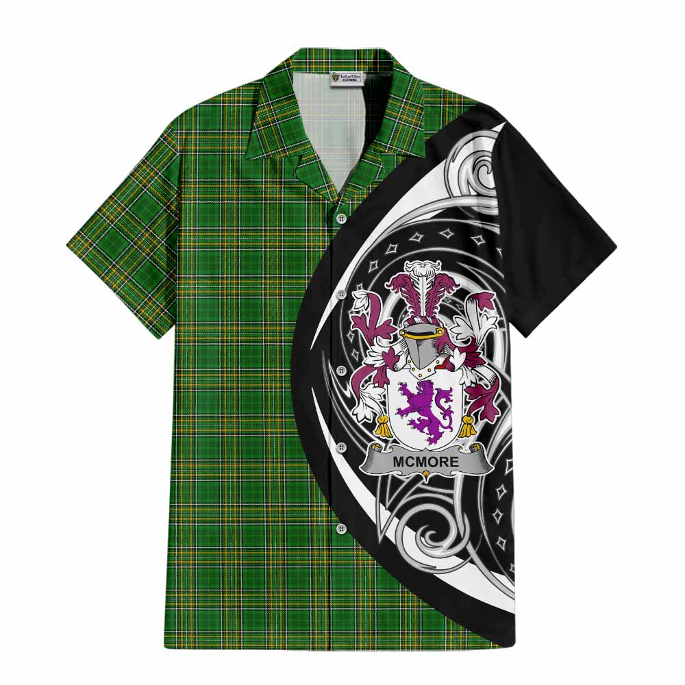 Tartan Vibes Clothing McMore Irish Clan Short Sleeve Button Shirt Celtic Circle Style