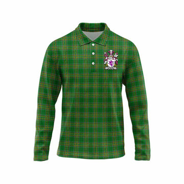 McMore Irish Clan Tartan Long Sleeve Polo Shirt with Coat of Arms Unisex - Tartan Vibes Clothing
