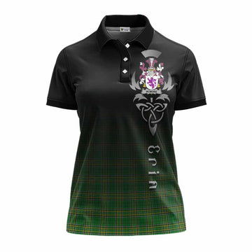 McMore Irish Clan Women's Polo Shirt with Coat of Arms Erin Go Bragh Celtic Inspired Women - Tartan Vibes Clothing