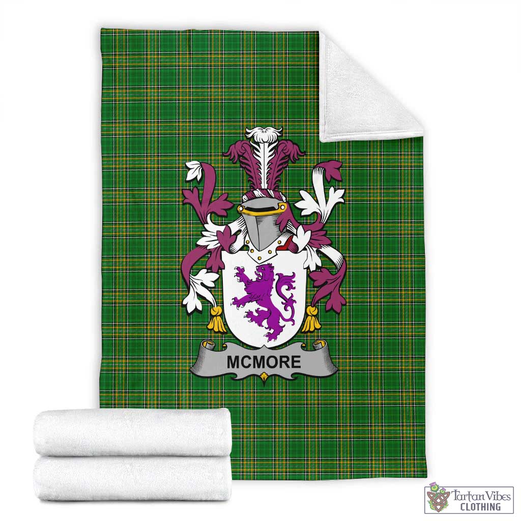 McMore Irish Clan Tartan Blanket with Coat of Arms X-Large 59 x 79 inches 150 x 200 cm - Tartan Vibes Clothing