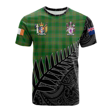 McMore Irish Clan Tartan Cotton T-shirt with Coat of Arms New Zealand Silver Fern Half Style Kid's Shirt - Tartan Vibes Clothing