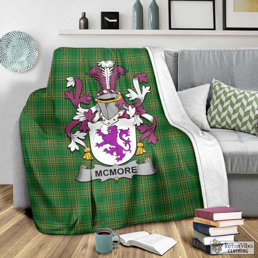 McMore Irish Clan Tartan Blanket with Coat of Arms - Tartan Vibes Clothing