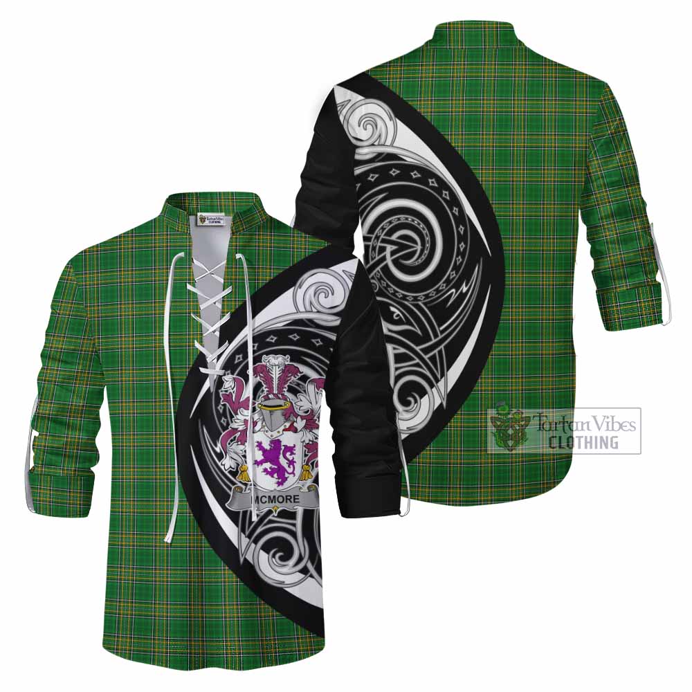 Tartan Vibes Clothing McMore Irish Clan Ghillie Kilt Shirt Celtic Circle Style