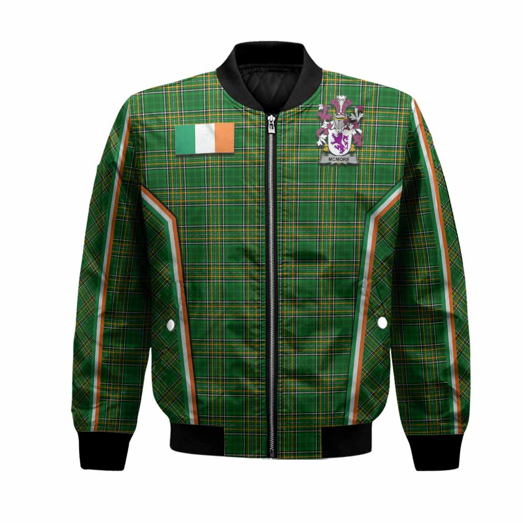 McMore Irish Clan Coat of Arm Tartan Bomber Jacket Flag Style