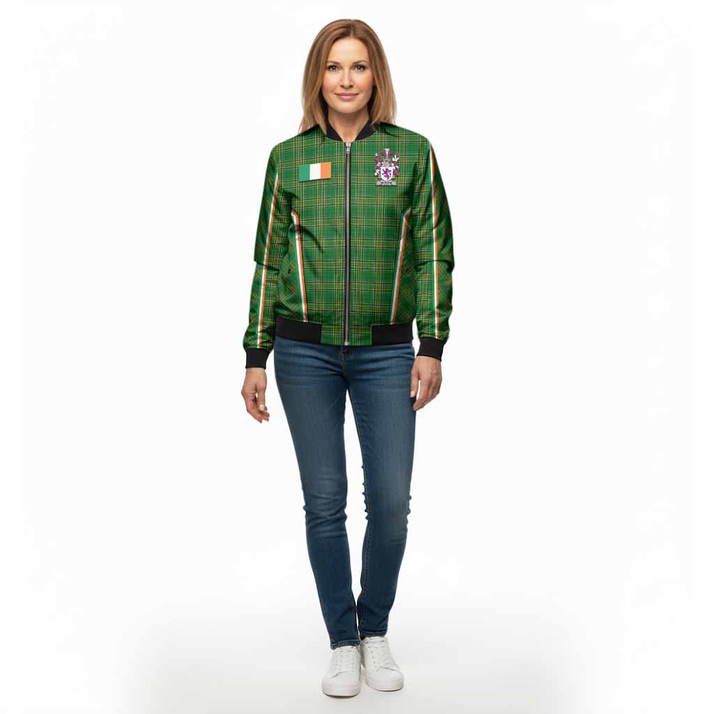 McMore Irish Clan Coat of Arm Tartan Bomber Jacket Flag Style