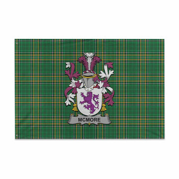 McMore Irish Clan Tartan House Flag with Coat of Arms