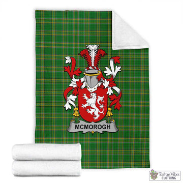Tartan Vibes Clothing McMorogh Irish Clan Tartan Blanket with Coat of Arms