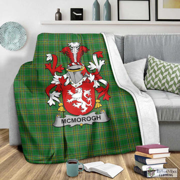 Tartan Vibes Clothing McMorogh Irish Clan Tartan Blanket with Coat of Arms