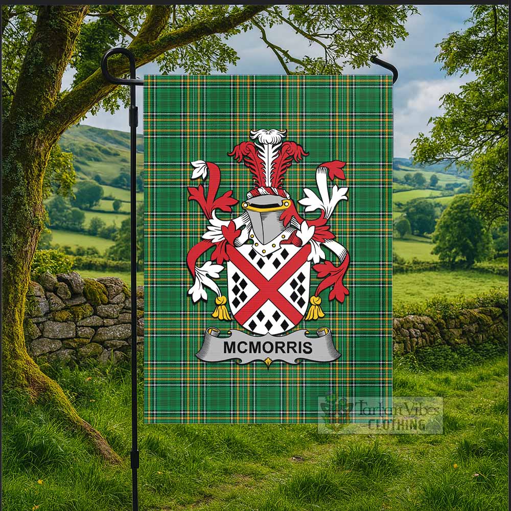 McMorris Irish Clan Tartan Flag with Coat of Arms