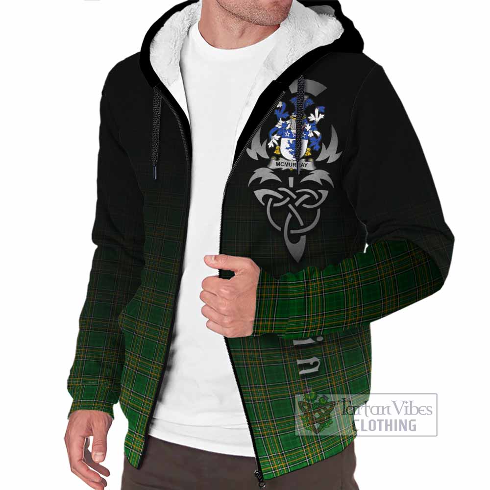 Tartan Vibes Clothing McMurray Irish Clan Sherpa Hoodie with Coat of Arms Erin Go Bragh Celtic Inspired