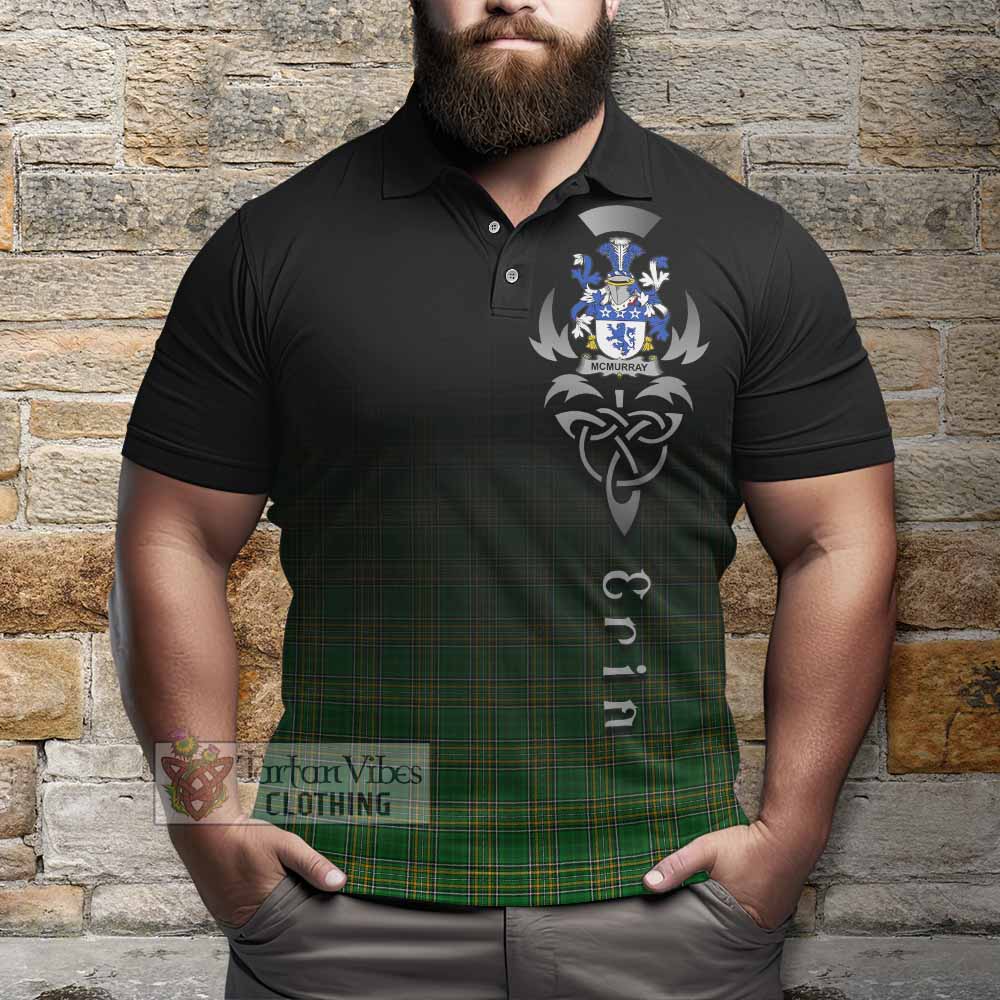 Tartan Vibes Clothing McMurray Irish Clan Polo Shirt with Coat of Arms Erin Go Bragh Celtic Inspired