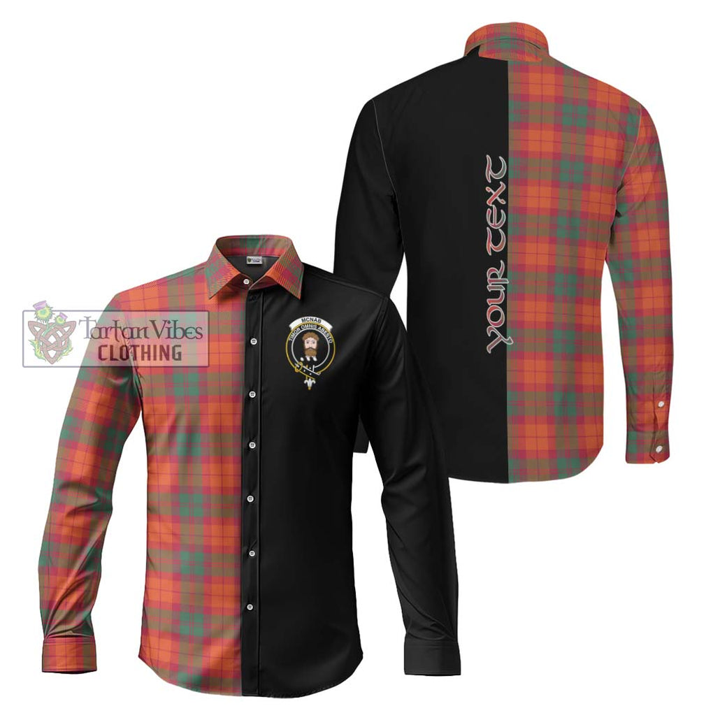 McNab Ancient Tartan Long Sleeve Button Shirt with Family Crest and Half Of Me Style Men's Shirt S - Tartanvibesclothing Shop