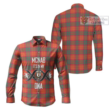 McNab Ancient Tartan Long Sleeve Button Shirt with Family Crest DNA In Me Style Men's Shirt - Tartanvibesclothing Shop
