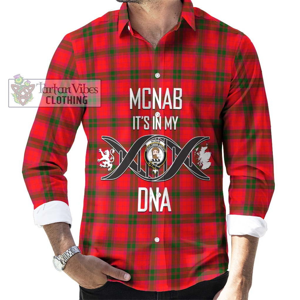 McNab Modern Tartan Long Sleeve Button Shirt with Family Crest DNA In Me Style Men's Shirt S - Tartanvibesclothing Shop