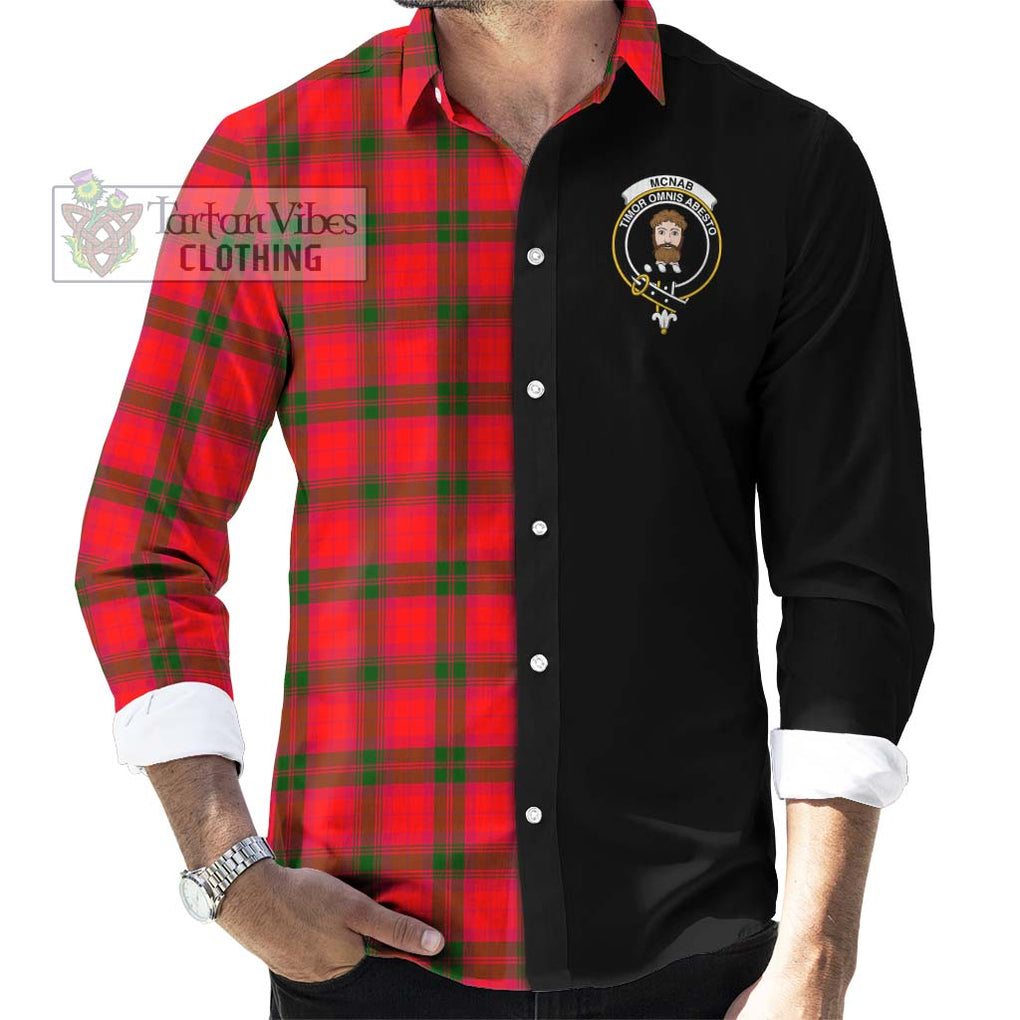 McNab Modern Tartan Long Sleeve Button Shirt with Family Crest and Half Of Me Style - Tartanvibesclothing Shop
