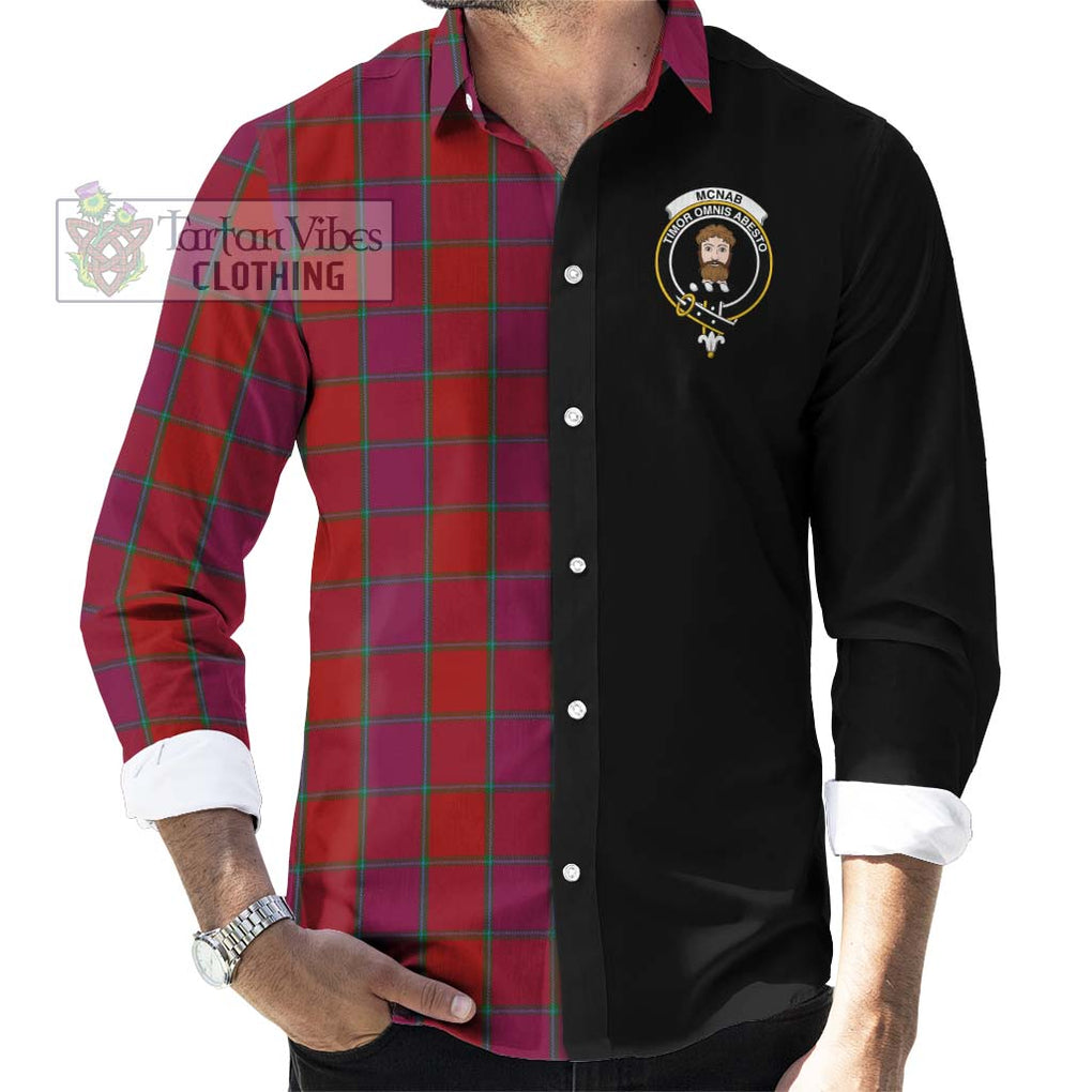 McNab Old Tartan Long Sleeve Button Shirt with Family Crest and Half Of Me Style - Tartanvibesclothing Shop