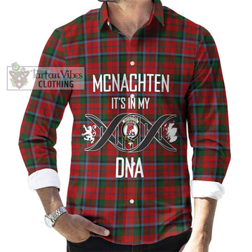 McNachten Tartan Long Sleeve Button Shirt with Family Crest DNA In Me Style Men's Shirt S - Tartanvibesclothing Shop