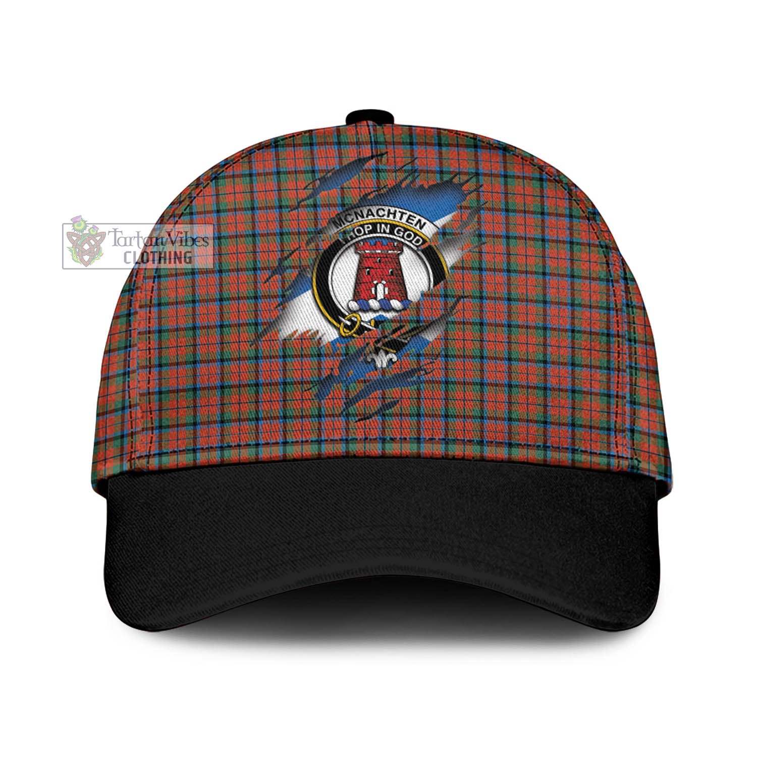 Tartan Vibes Clothing McNachten Ancient Tartan Classic Cap with Family Crest In Me Style