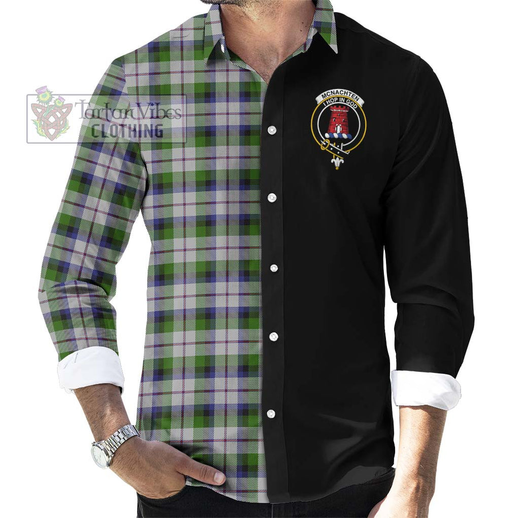 McNachten Dress Tartan Long Sleeve Button Shirt with Family Crest and Half Of Me Style - Tartanvibesclothing Shop