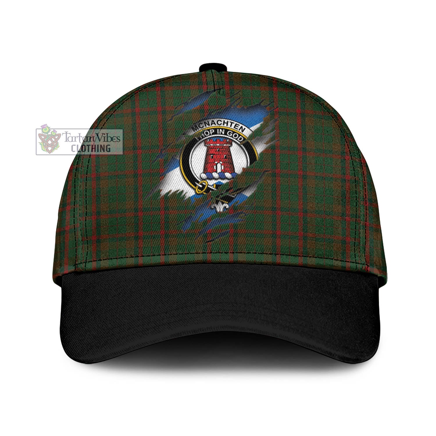 Tartan Vibes Clothing McNachten Hunting Tartan Classic Cap with Family Crest In Me Style