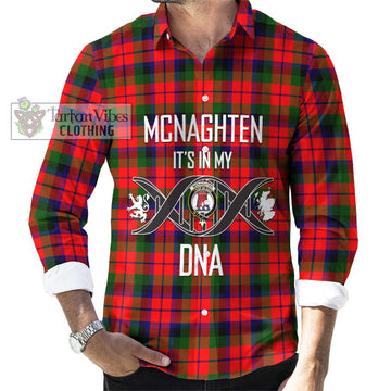 Mcnaghten Modern Tartan Long Sleeve Button Shirt with Family Crest DNA In Me Style Men's Shirt S - Tartanvibesclothing Shop