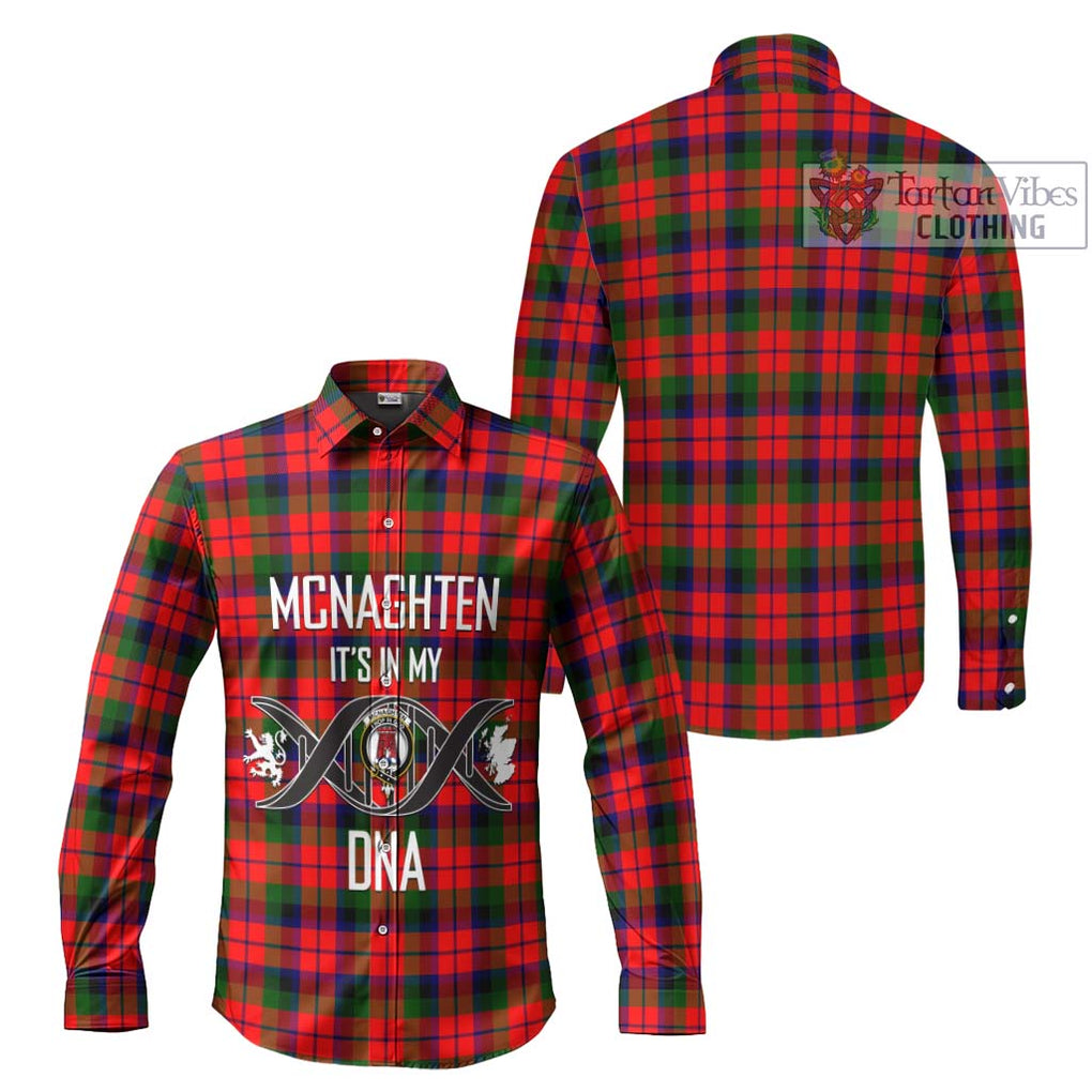 Mcnaghten Modern Tartan Long Sleeve Button Shirt with Family Crest DNA In Me Style Men's Shirt - Tartanvibesclothing Shop