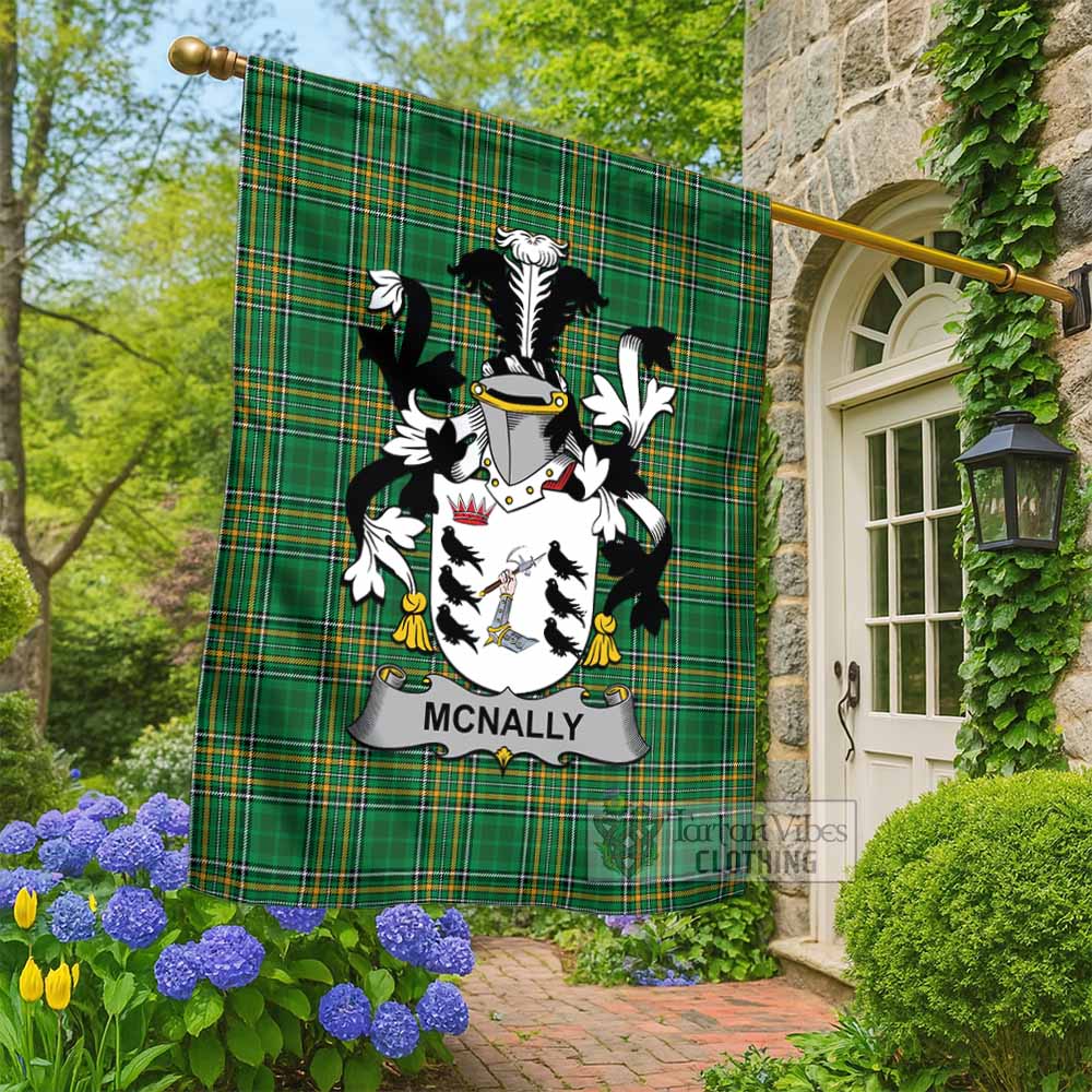 McNally Irish Clan Tartan Flag with Coat of Arms