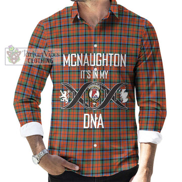 McNaughton Ancient Tartan Long Sleeve Button Shirt with Family Crest DNA In Me Style Men's Shirt S - Tartanvibesclothing Shop