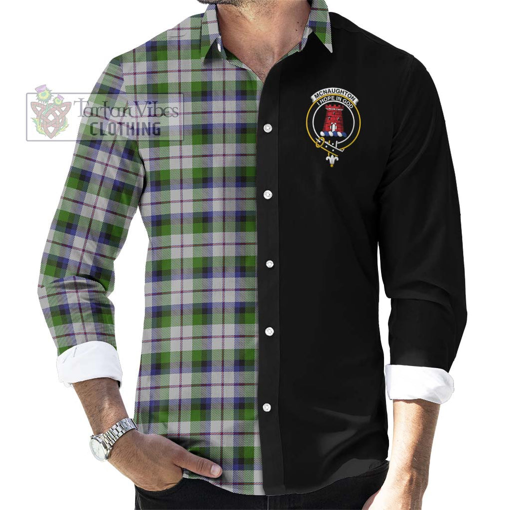 McNaughton Dress Tartan Long Sleeve Button Shirt with Family Crest and Half Of Me Style - Tartanvibesclothing Shop