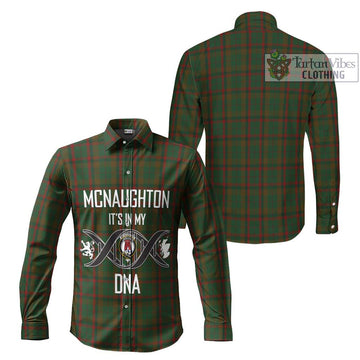 McNaughton Hunting Tartan Long Sleeve Button Shirt with Family Crest DNA In Me Style Men's Shirt - Tartanvibesclothing Shop