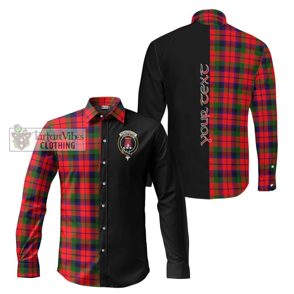 McNaughton Modern Tartan Long Sleeve Button Shirt with Family Crest and Half Of Me Style Men's Shirt S - Tartanvibesclothing Shop