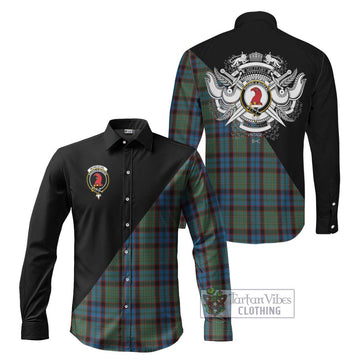 McNeacail Hunting Tartan Long Sleeve Button Shirt with Family Crest and Military Logo Style Men's Shirt S - Tartanvibesclothing Shop