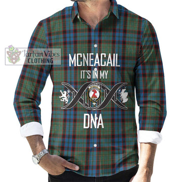 McNeacail Hunting Tartan Long Sleeve Button Shirt with Family Crest DNA In Me Style Men's Shirt S - Tartanvibesclothing Shop