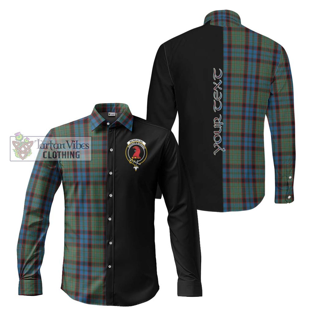 McNeacail Hunting Tartan Long Sleeve Button Shirt with Family Crest and Half Of Me Style Men's Shirt S - Tartanvibesclothing Shop