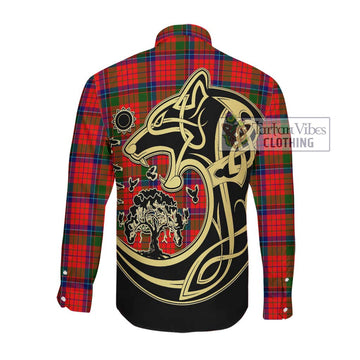 McNeacail of Scorrybreac Tartan Long Sleeve Button Shirt with Family Crest Celtic Wolf Style Men's Shirt - Tartan Vibes Clothing