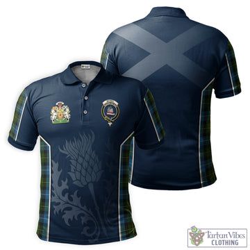 McNeil of Barra Tartan Men's Polo Shirt with Family Crest and Scottish Thistle Vibes Sport Style