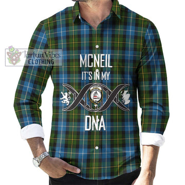 McNeil of Barra Tartan Long Sleeve Button Shirt with Family Crest DNA In Me Style Men's Shirt S - Tartanvibesclothing Shop