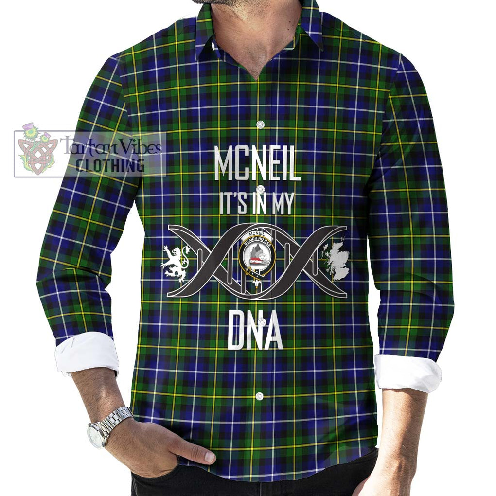 McNeil of Barra Modern Tartan Long Sleeve Button Shirt with Family Crest DNA In Me Style Men's Shirt S - Tartanvibesclothing Shop