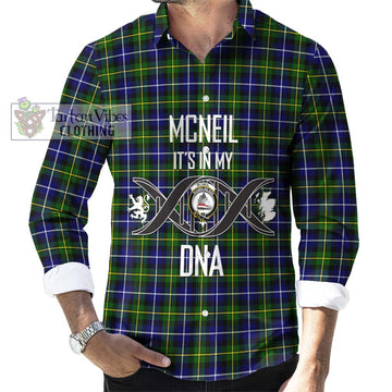 McNeil of Barra Modern Tartan Long Sleeve Button Shirt with Family Crest DNA In Me Style Men's Shirt S - Tartanvibesclothing Shop