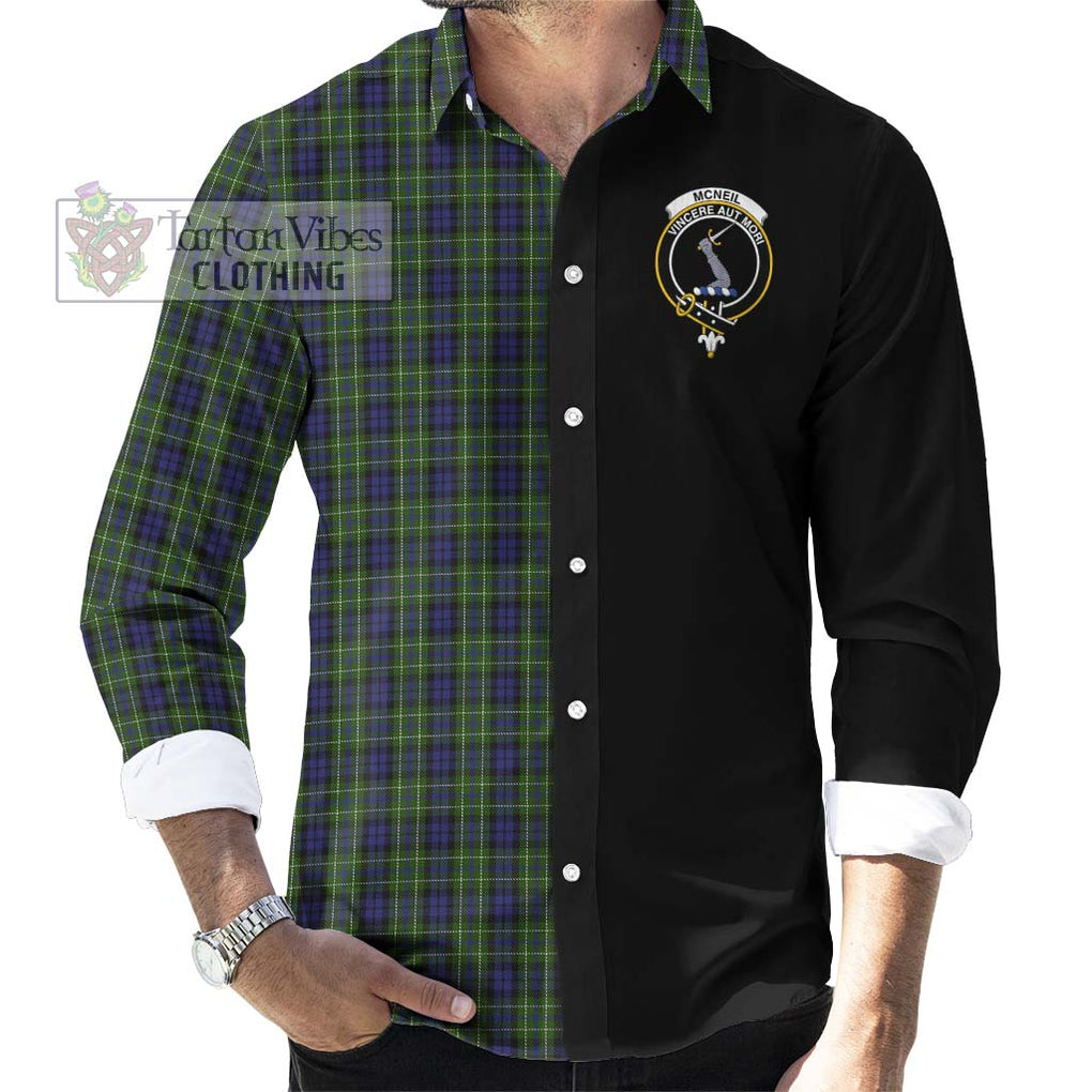 McNeil of Colonsay Tartan Long Sleeve Button Shirt with Family Crest and Half Of Me Style - Tartanvibesclothing Shop