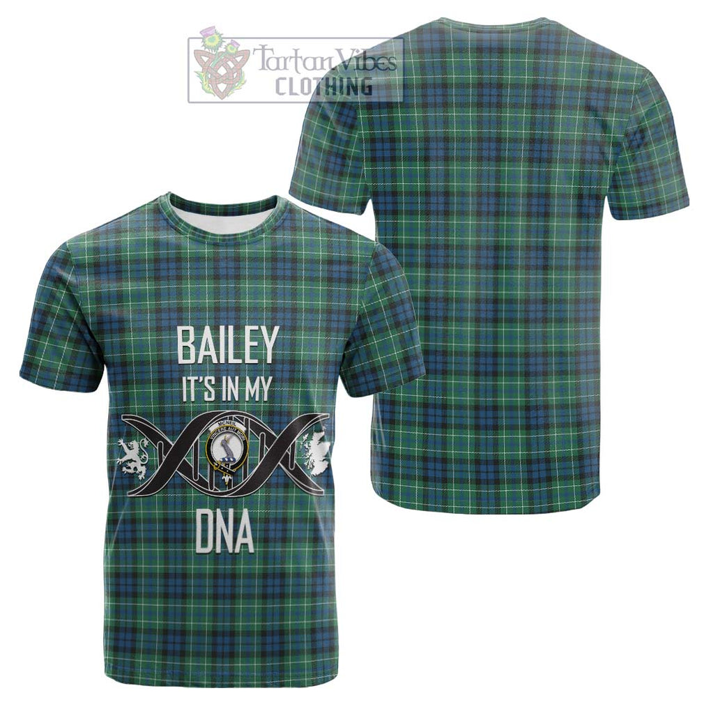 Tartan Vibes Clothing McNeil of Colonsay Ancient Tartan Cotton T-shirt with Family Crest DNA In Me Style