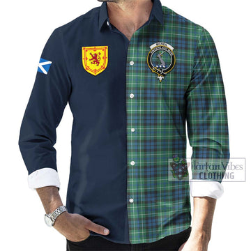 Tartan Vibes Clothing McNeil of Colonsay Ancient Tartan Long Sleeve Button Shirt with Scottish Lion Royal Arm Half Style