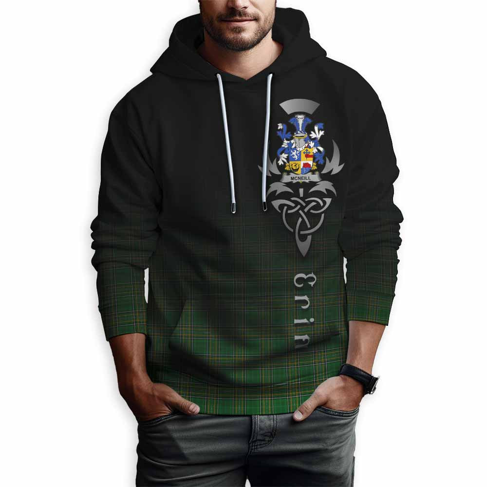 Tartan Vibes Clothing McNeill Irish Clan Hoodie with Coat of Arms Erin Go Bragh Celtic Inspired