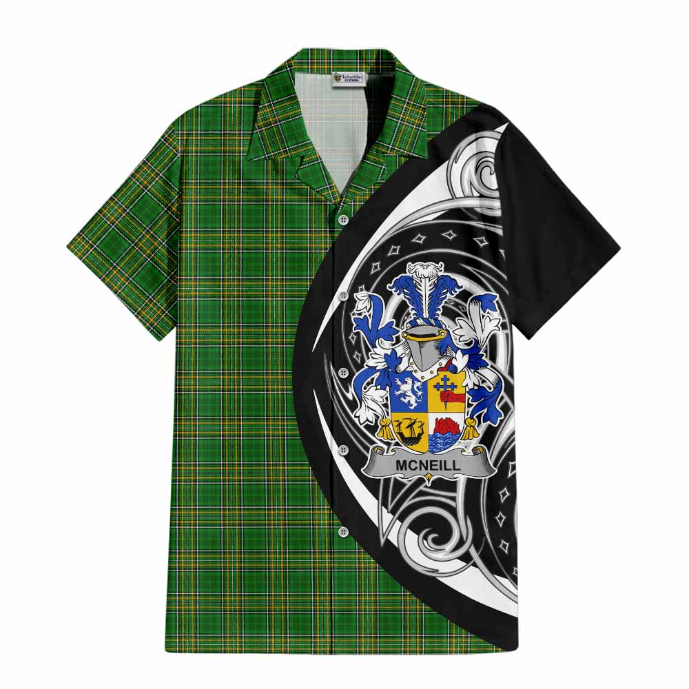 Tartan Vibes Clothing McNeill Irish Clan Short Sleeve Button Shirt Celtic Circle Style