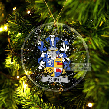 McNeill Irish Clan Christmas Glass Ornament with Coat of Arms
