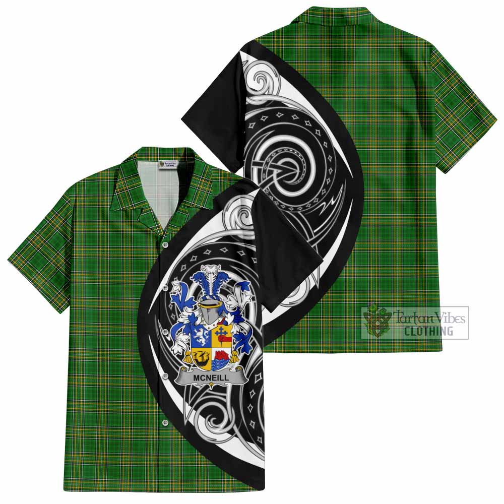 Tartan Vibes Clothing McNeill Irish Clan Short Sleeve Button Shirt Celtic Circle Style