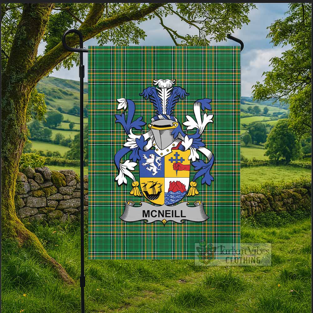 McNeill Irish Clan Tartan Flag with Coat of Arms
