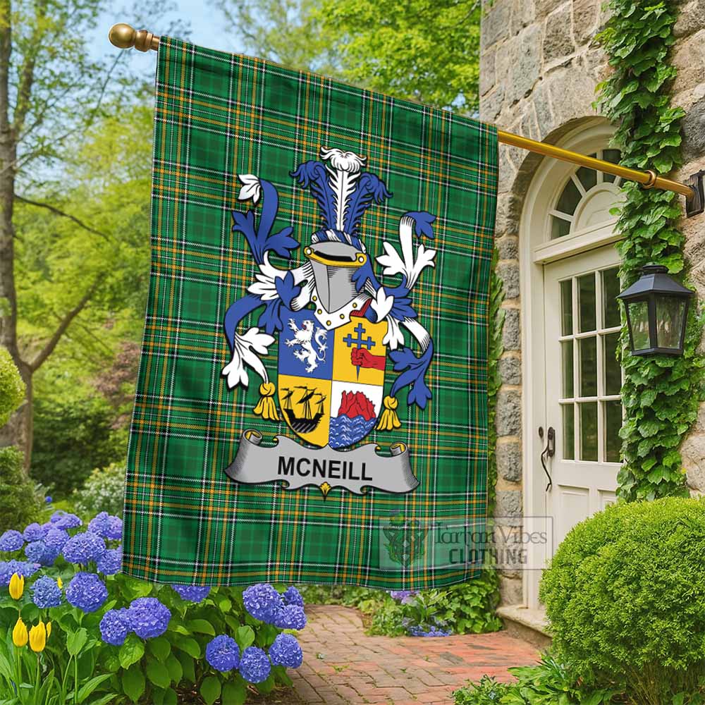 McNeill Irish Clan Tartan Flag with Coat of Arms
