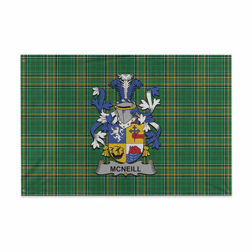 McNeill Irish Clan Tartan House Flag with Coat of Arms